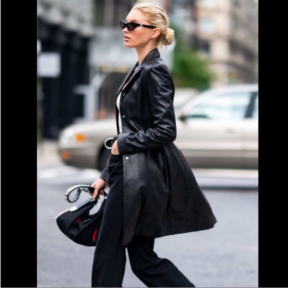 Maxima for Neiman Marcus Lambs Leather Coat in Black - Picture 6 of 16